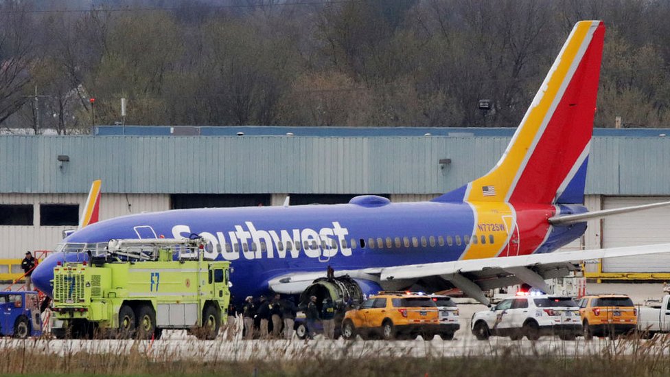 Southwest Havayolları'na ait Boeing 737-700 jeti 17 Nisan 2018'de acil iniş yapmıştı