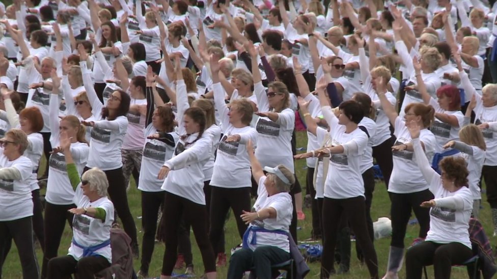 Pilates inventor honoured with giant class at Manx WW1 internment camp -  BBC News