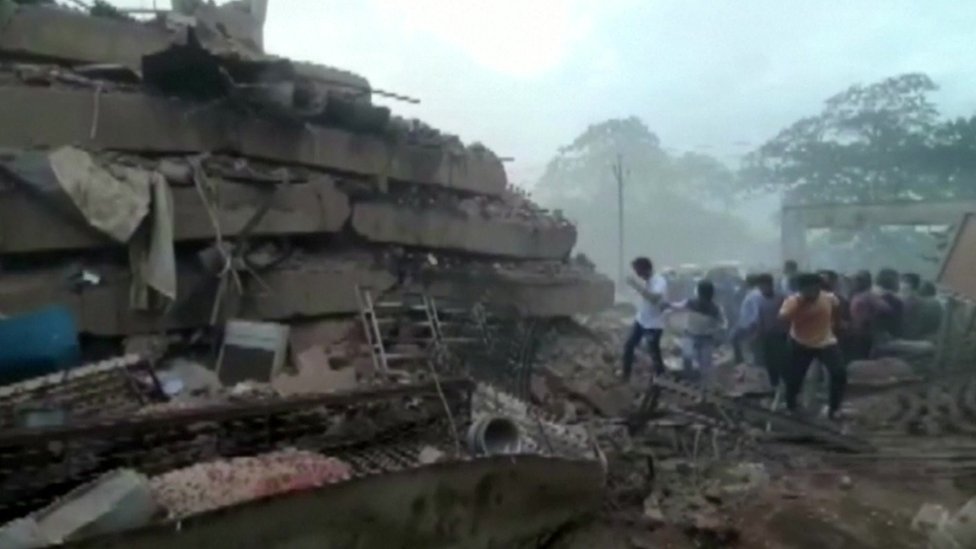 The collapsed building in India