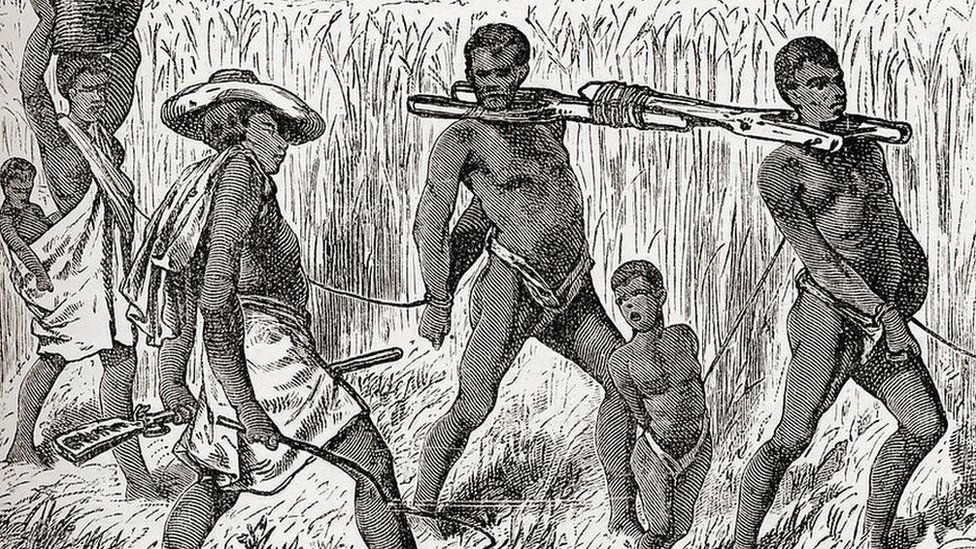 Esclavitud en el siglo XIX. Imagen de Keith Johnston, publicada en 1884.