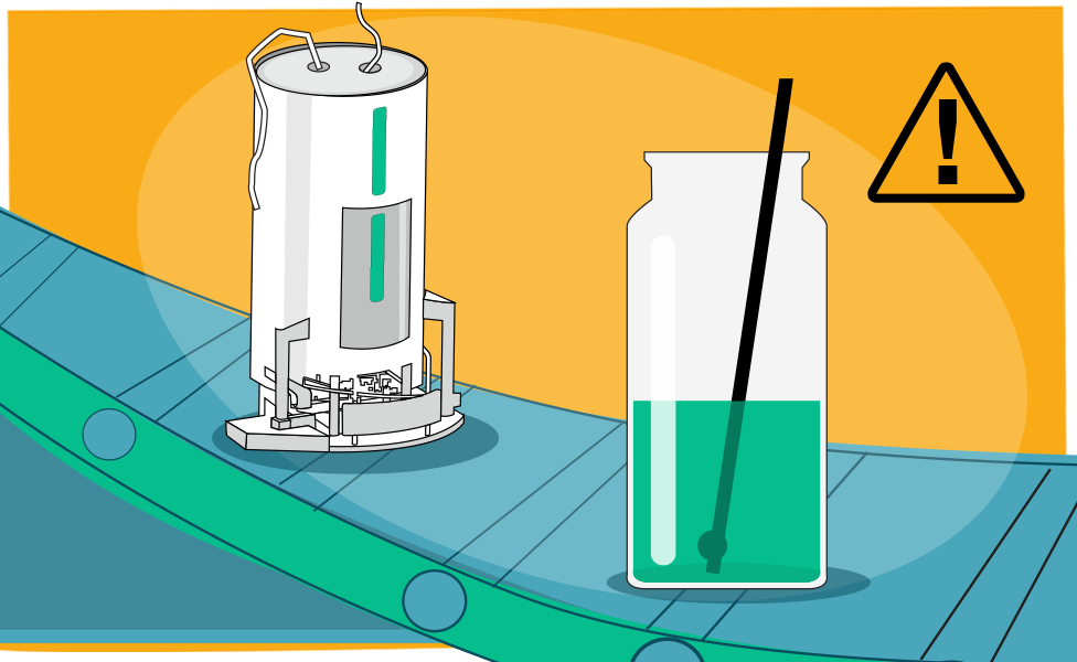 Illustration of the a bioreactor and a flask