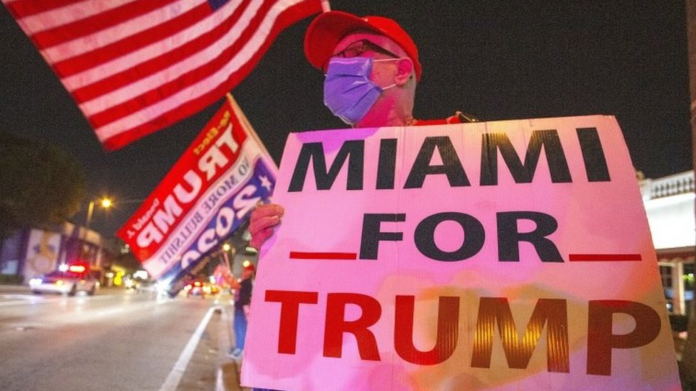 Una concentración en apoyo a Trump en la ciudad de Miami.