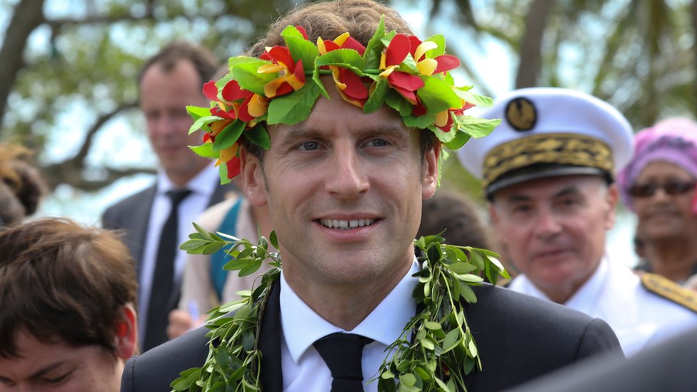 Emmanuel Macron en Nueva Caledonia, mayo de 2018