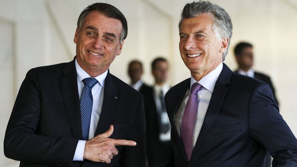 Bolsonaro y Macri en el Palacio del Planalto.