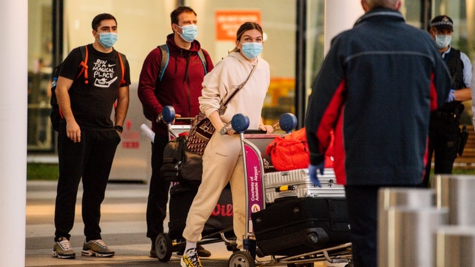 Simona Halep arrives at Adelaide Airport ahead of the Australian Open tennis tournament, Adelaide, Australia