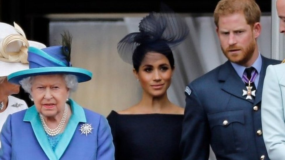 The Queen, the Duchess of Sussex and the Duke of Sussex