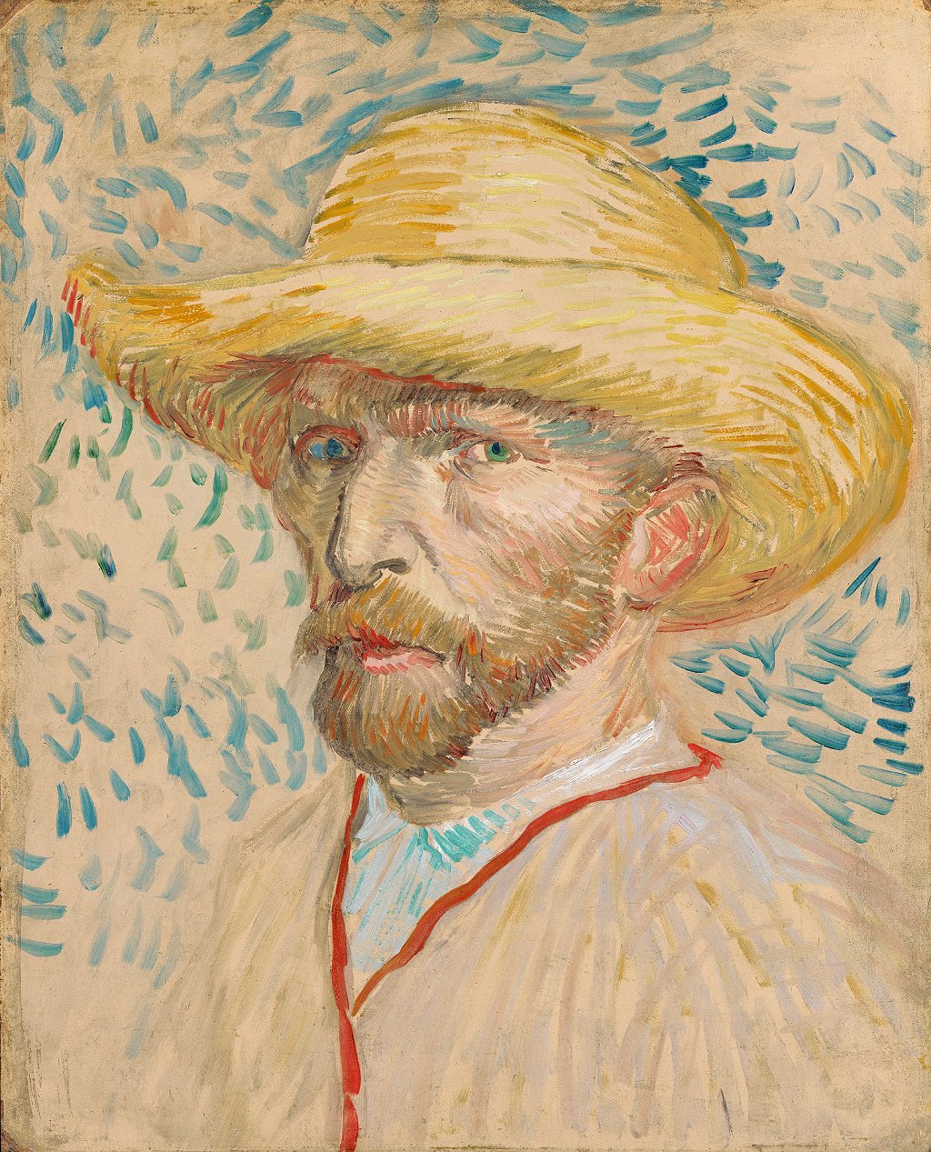 "Autorretrato con sombrero de paja" (agosto-sept. 1887), Vincent van Gogh, Instituto de Artes de Detroit (Adquisición de la ciudad de Detroit; 22.13)