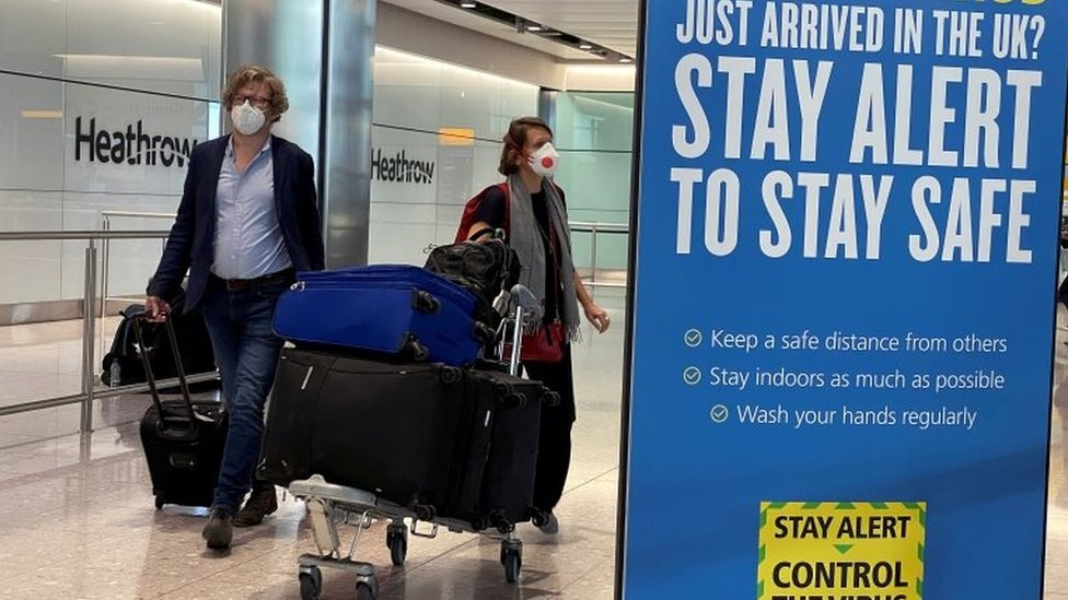 Passengers arriving at Heathrow