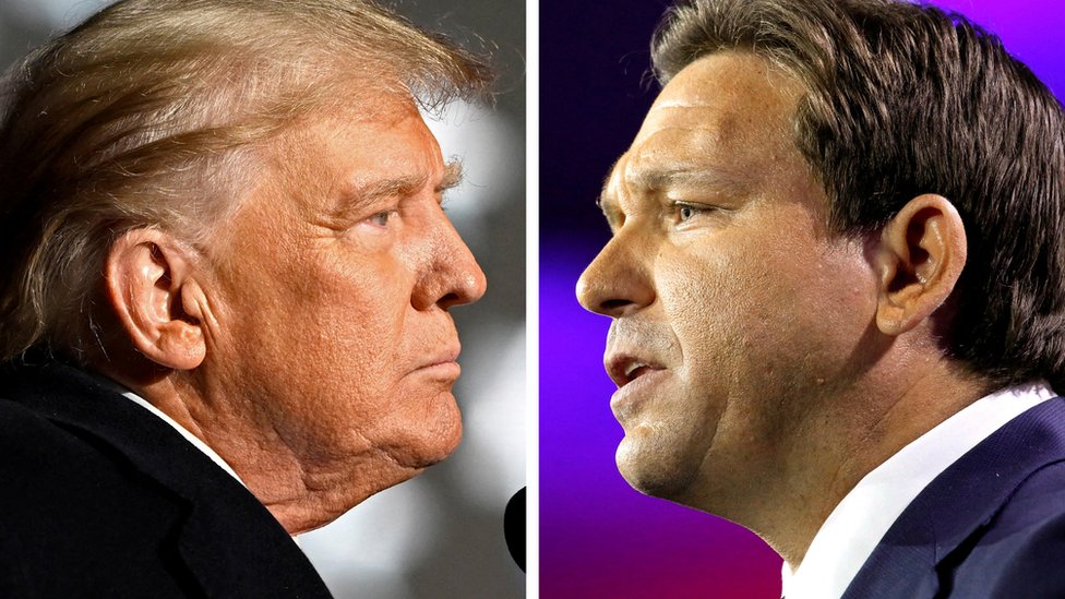 US election: Trump tears into rising Republican rival DeSantis