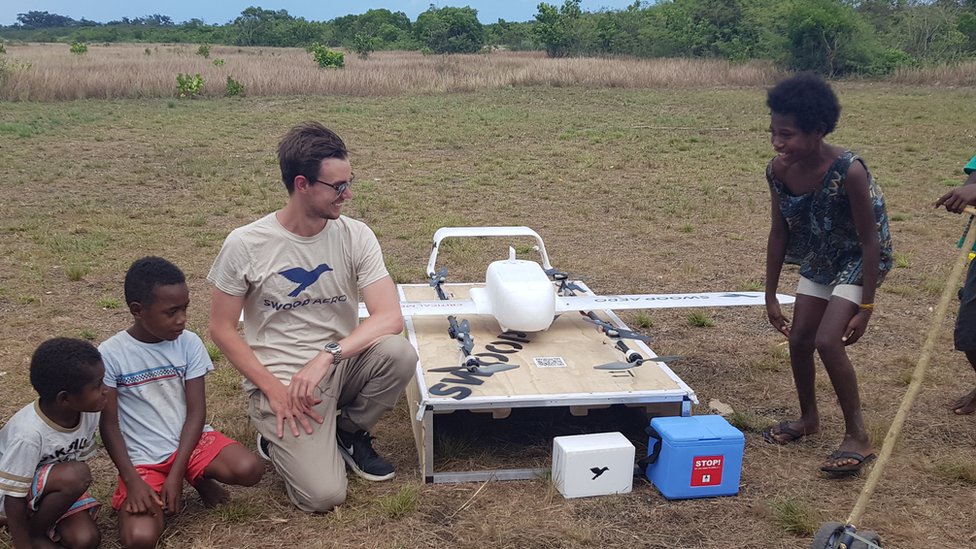 The Swoop Aero drone before takeoff