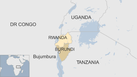 Карта с указанием местоположения Бурунди