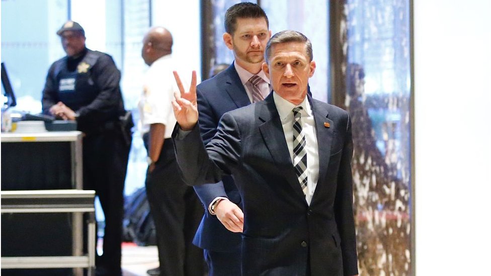 El general retirado Flynn participó en campañas en Afganistán e Irak. General Flyyn