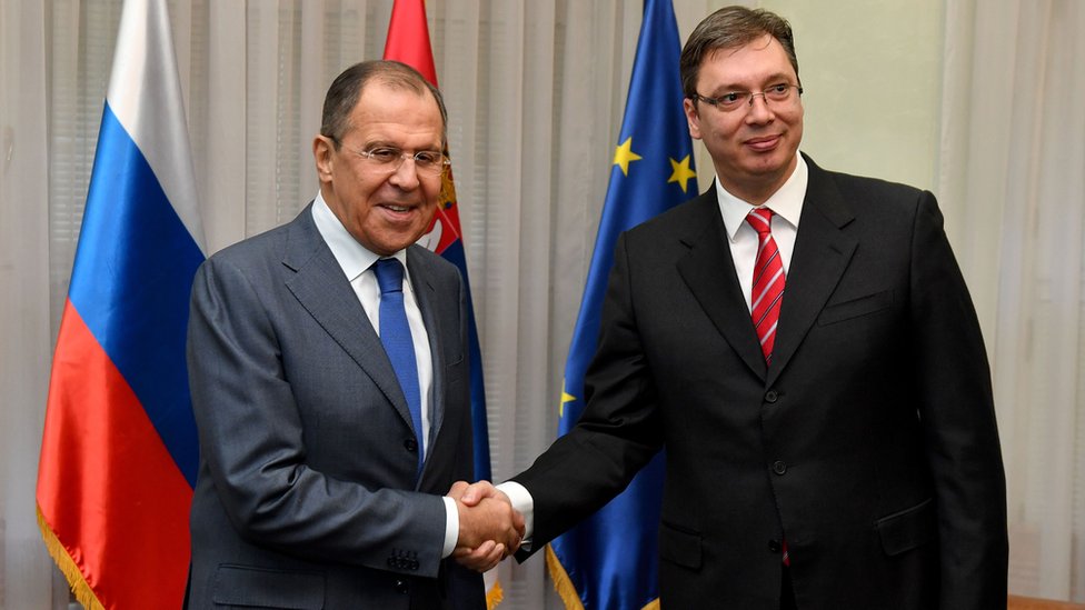Sergej Lavrov, ruski ministar spoljnih poslova i Aleksandar Vučić, koji je 2016. bio premijer Srbije