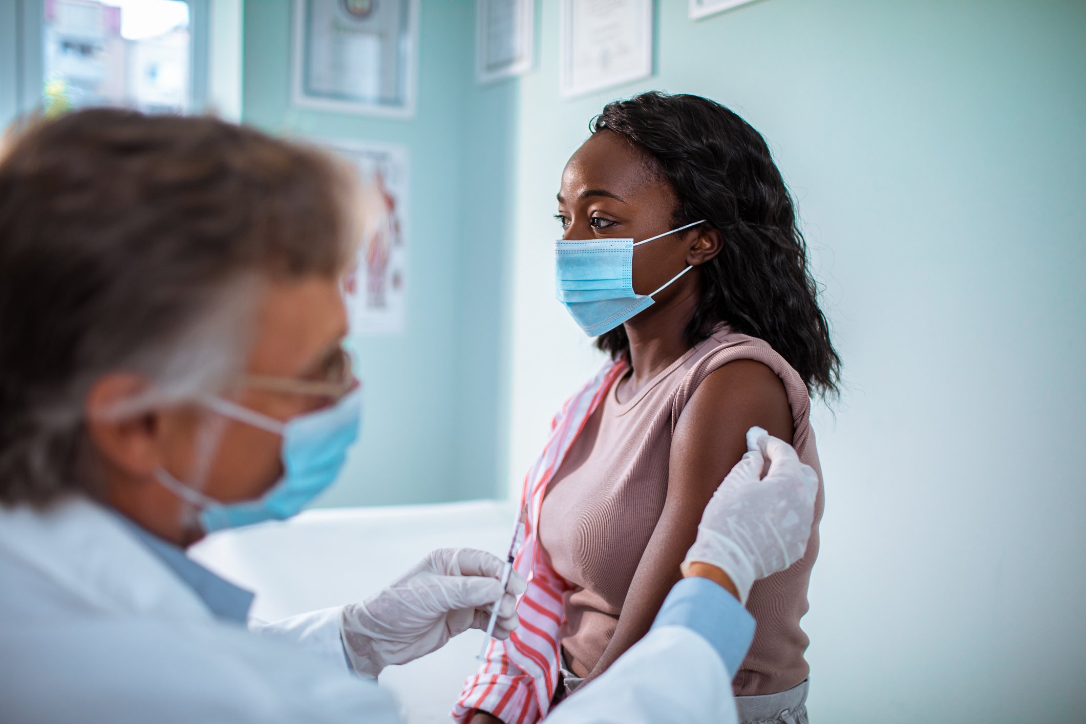 woman receiving injection