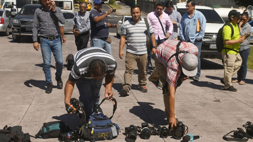 Protesta de periodistas salvadoreños