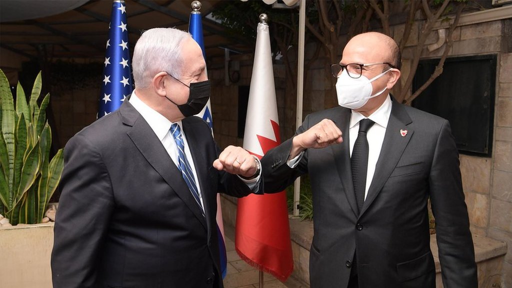 وزير خارجية البحرين ورئيس الوزراء الإسرائيلي