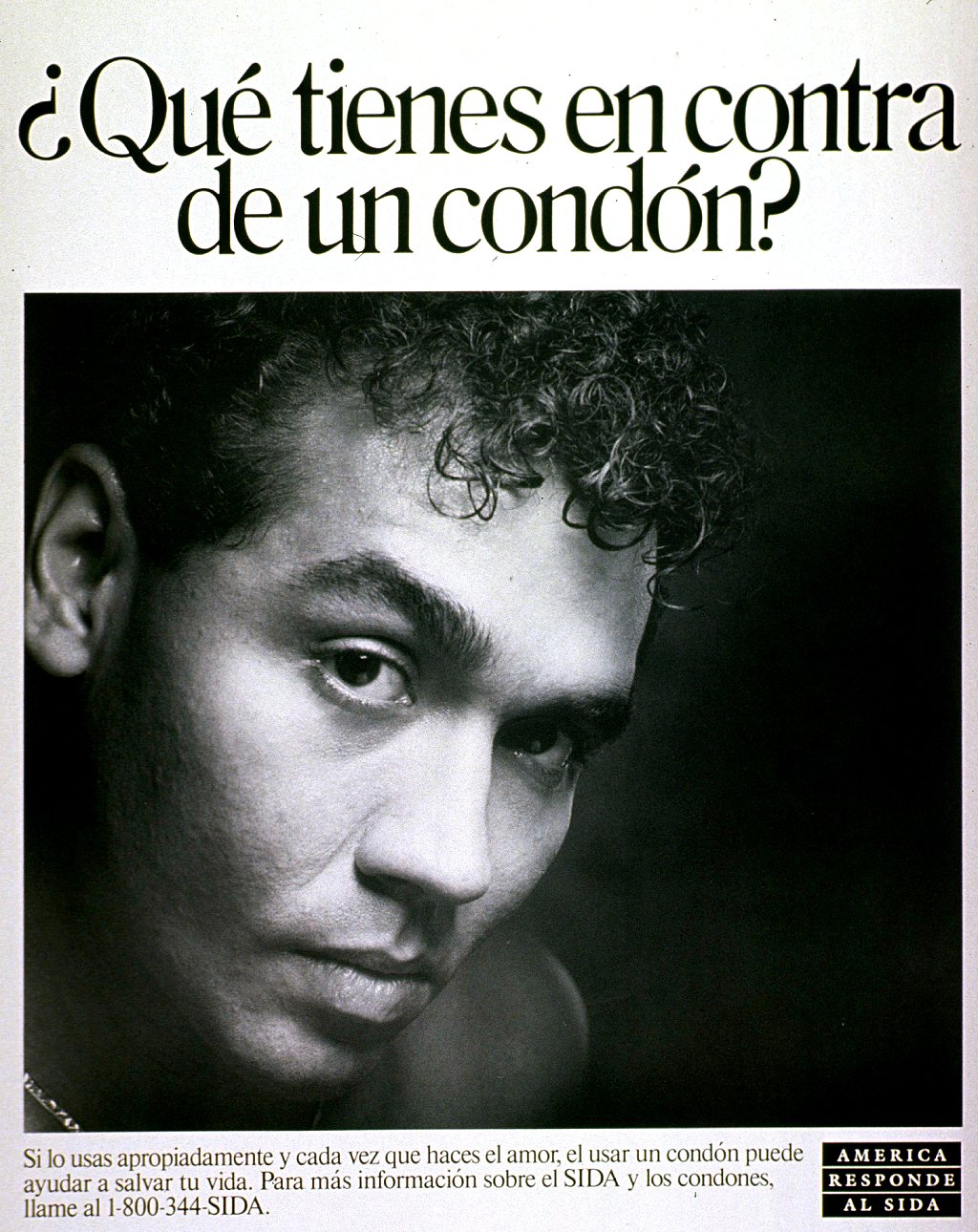 Póster en español de campaña contra el sida en EE.UU.