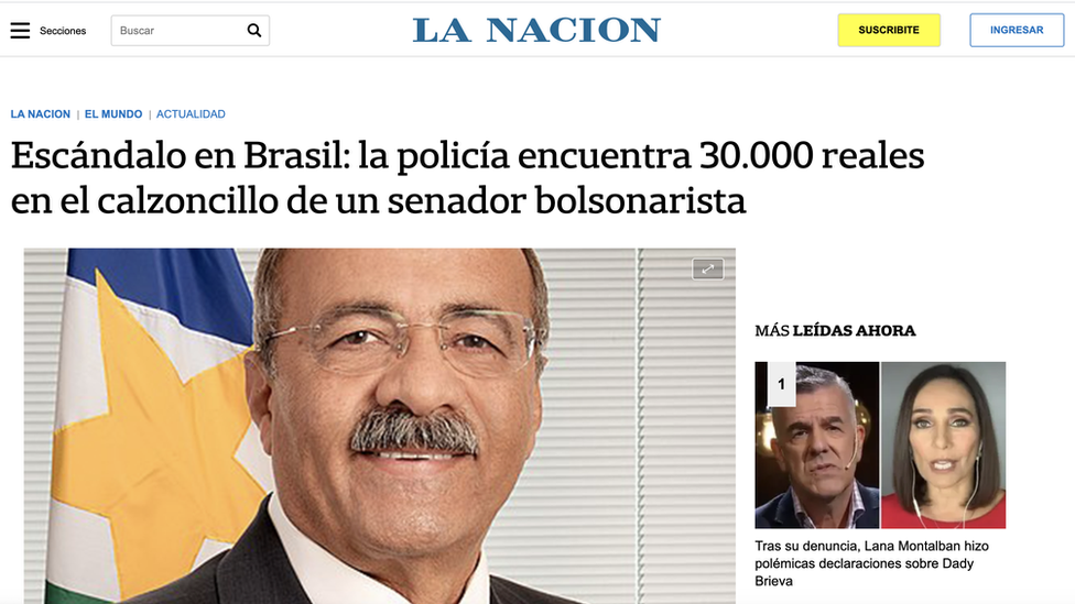 Reprodução do site La Nación