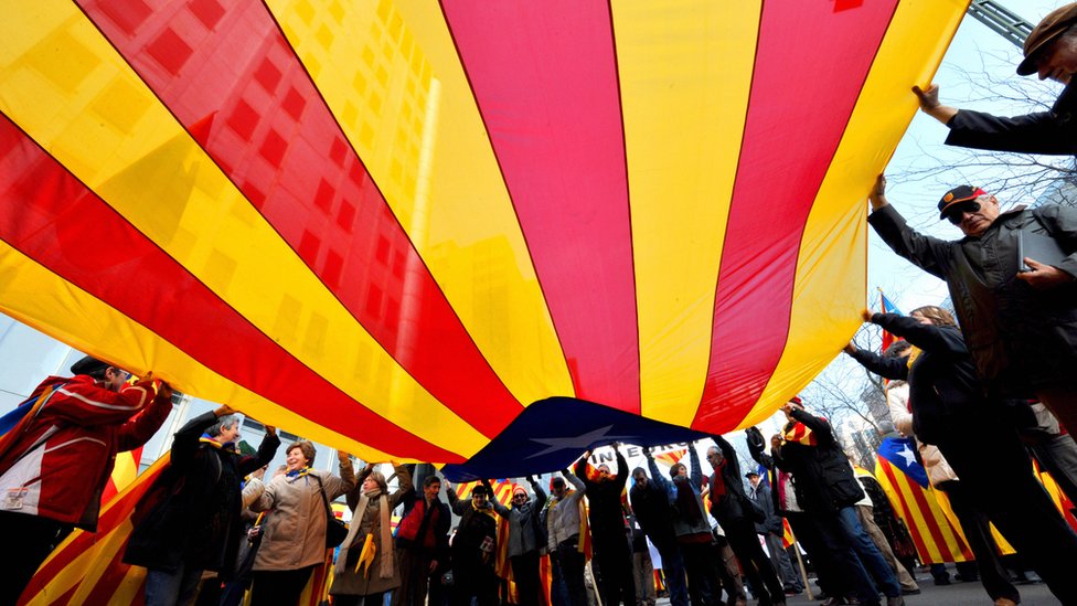 Демонстрация в поддержку независимости Каталонии в Барселоне в 2009 году