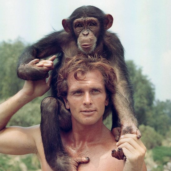 Рон Эли позирует для сериала о Тарзане 1966 года