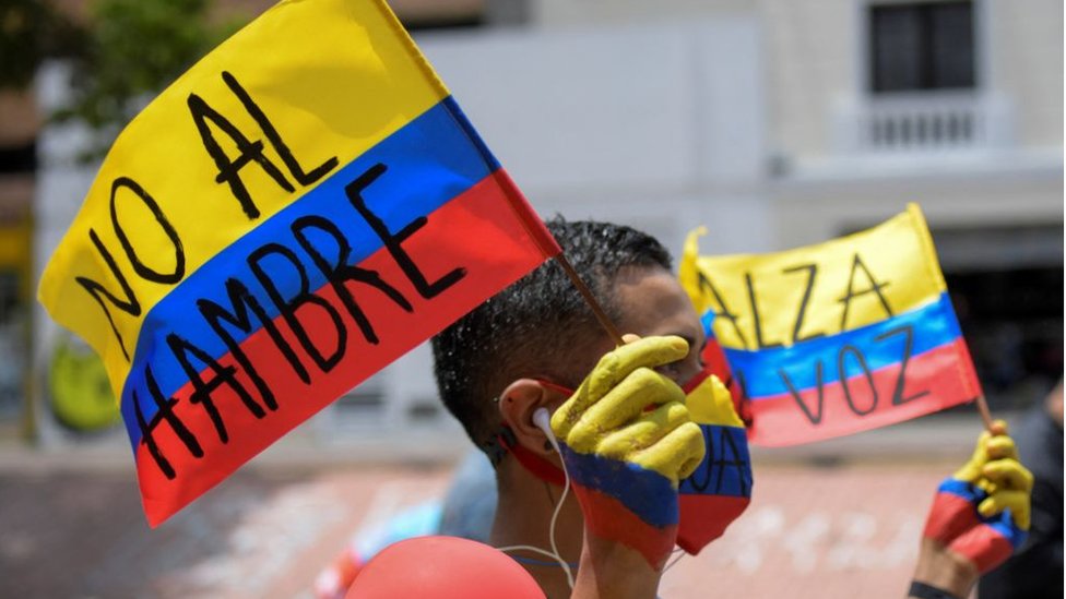 Manifestante en Colombia