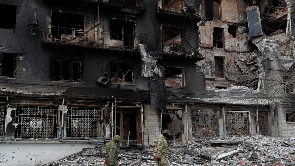 صورة لآثار القصف الروسي لأحياء سكنية أوكرانية
