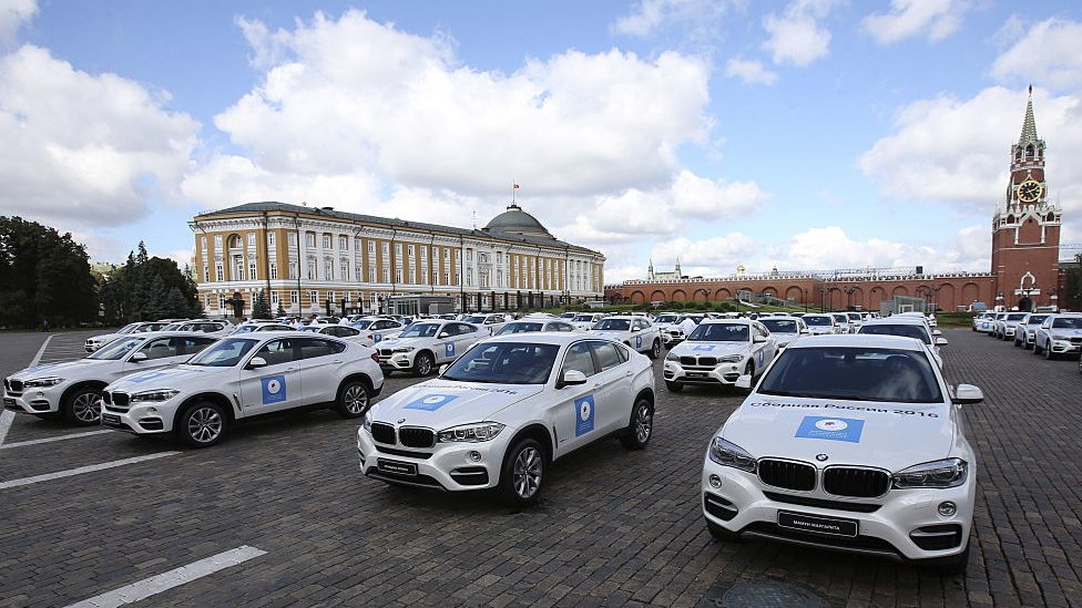 A fleet of brand new cars awarded to Russian athletes who medalled at the 2016 Rio Games