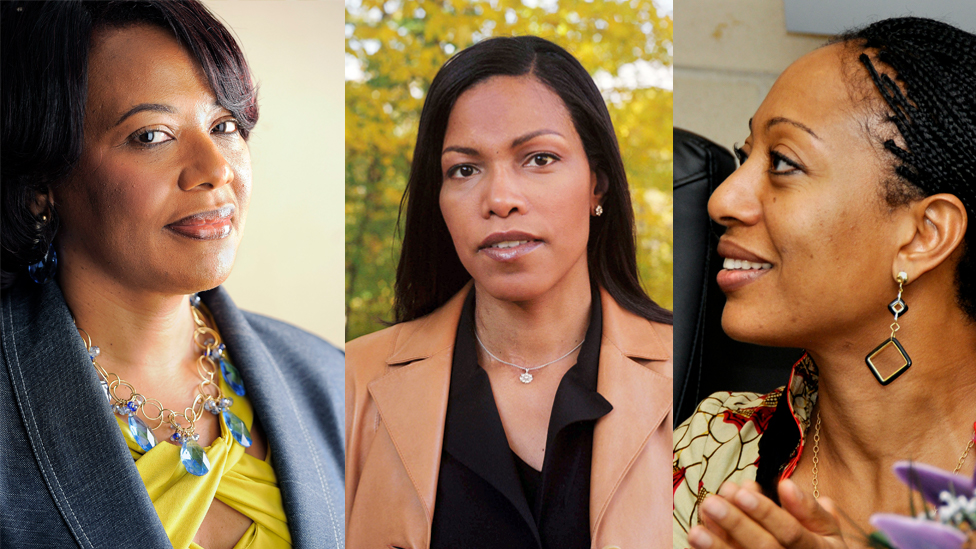 Composite picture of Bernice King, Ilyasah Shabazz and Samia Nkrumah