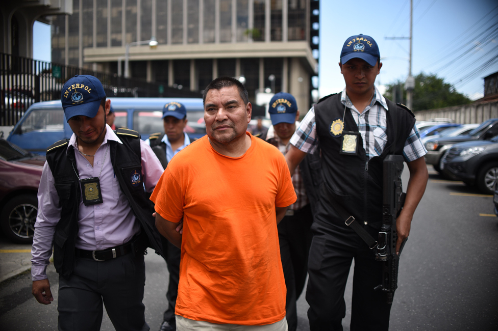 Santos Lopez arrives back in Guatemala city after extradition from the US