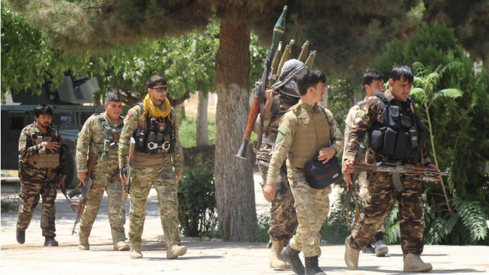 Pasukan keamanan Afghanistan di Kunduz, Juli 2020.