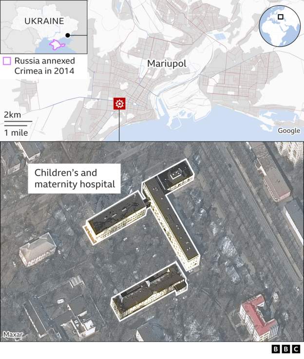 Maxar uydusundan elde edilen hastane görüntüsü