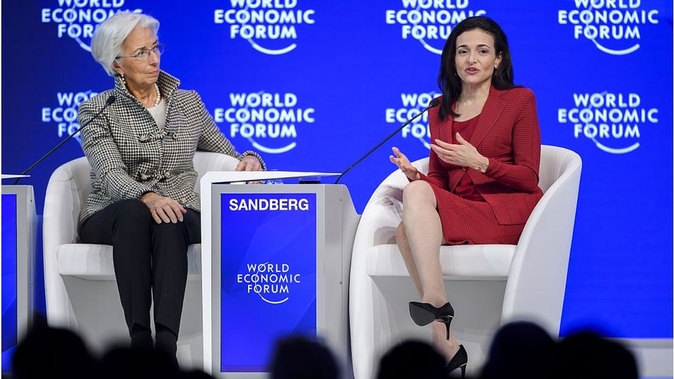 Former International Monetary Fund managing director, Christine Lagarde, with Facebook's chief operating officer Sheryl Sandberg in 2017