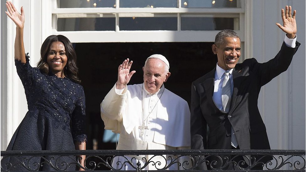 Obamas and Pope Francis in 2015