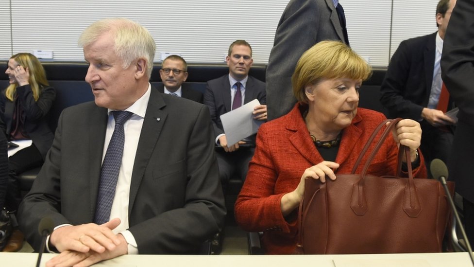Канцлер Германии Ангела Меркель и лидер ХСС Хорст Зеехофер