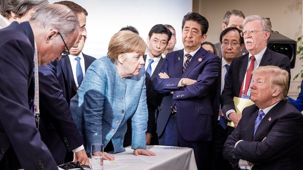 Photo from the G7 summit of the leaders, tweeted by the German government on 9 June 2018
