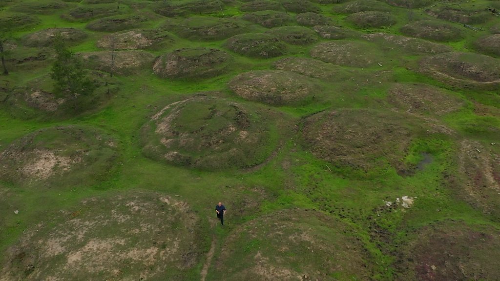 Siberia landscape scarred by climate change