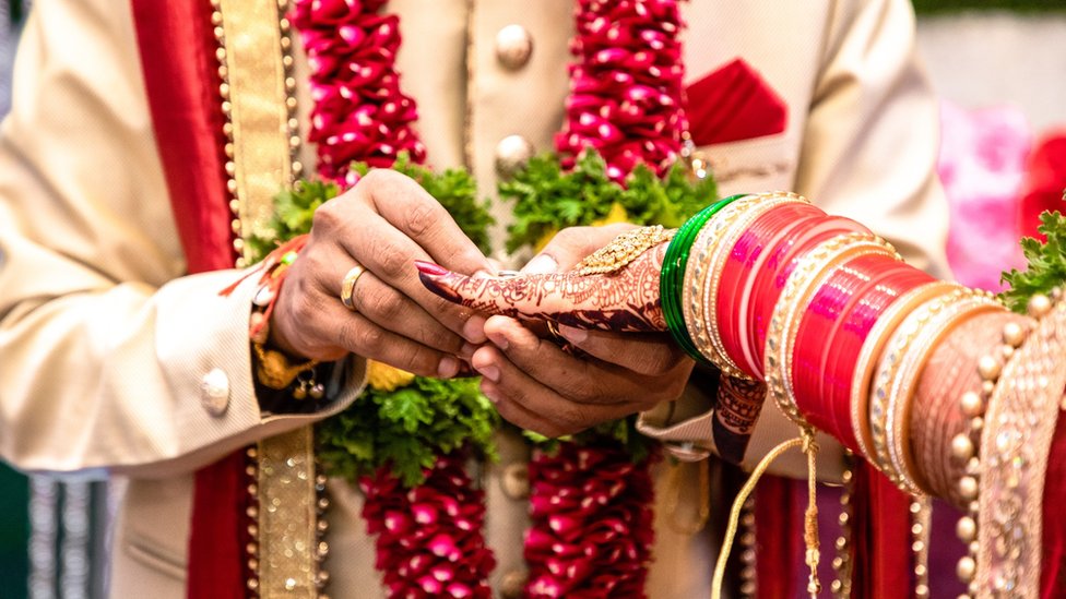 Imagen de archivo de una boda en India.