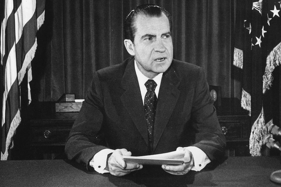 El presidente de Estados Unidos Richard Nixon en 1970.