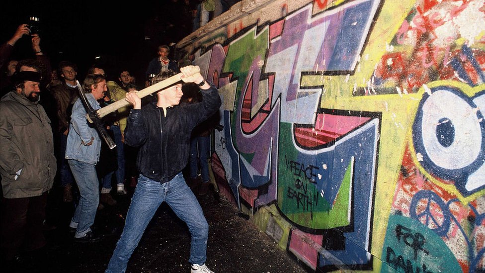 Derrumbe del Muro de Berlín.