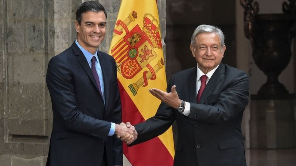 El presidente de España, Pedro Sánchez, se reunió con López Obrador en enero.