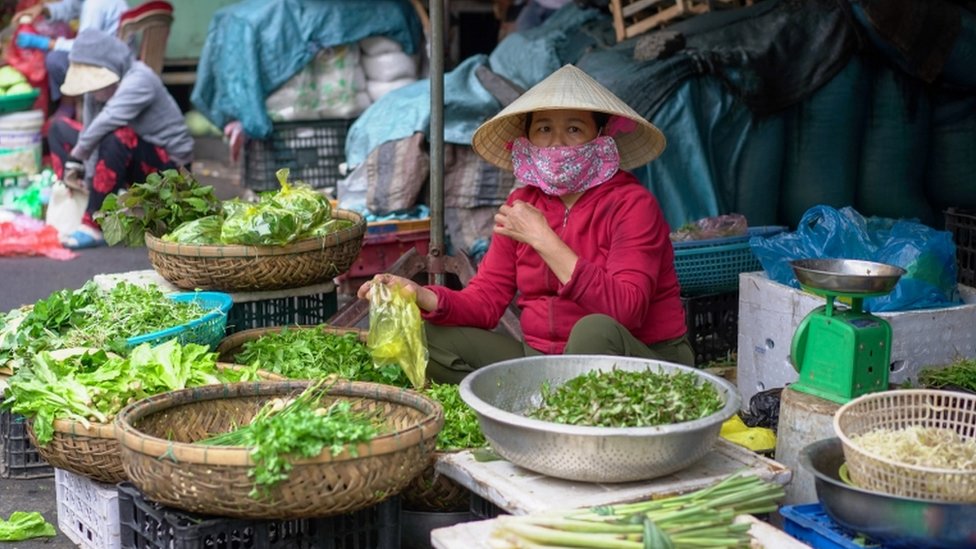 Penjual sayur di Vietnam