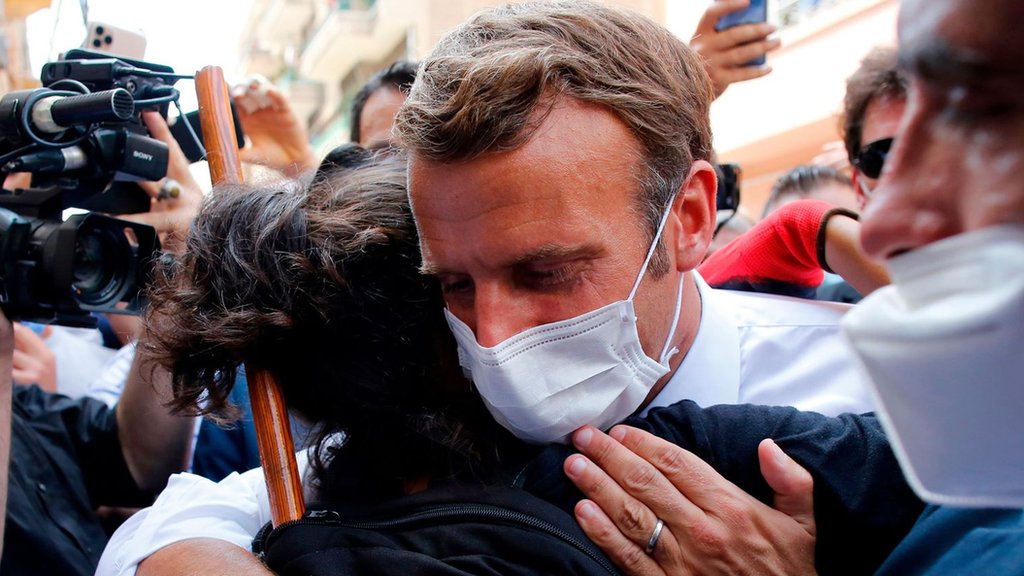 الرئيس الفرنسي إيمانويل ماكرون في بيروت