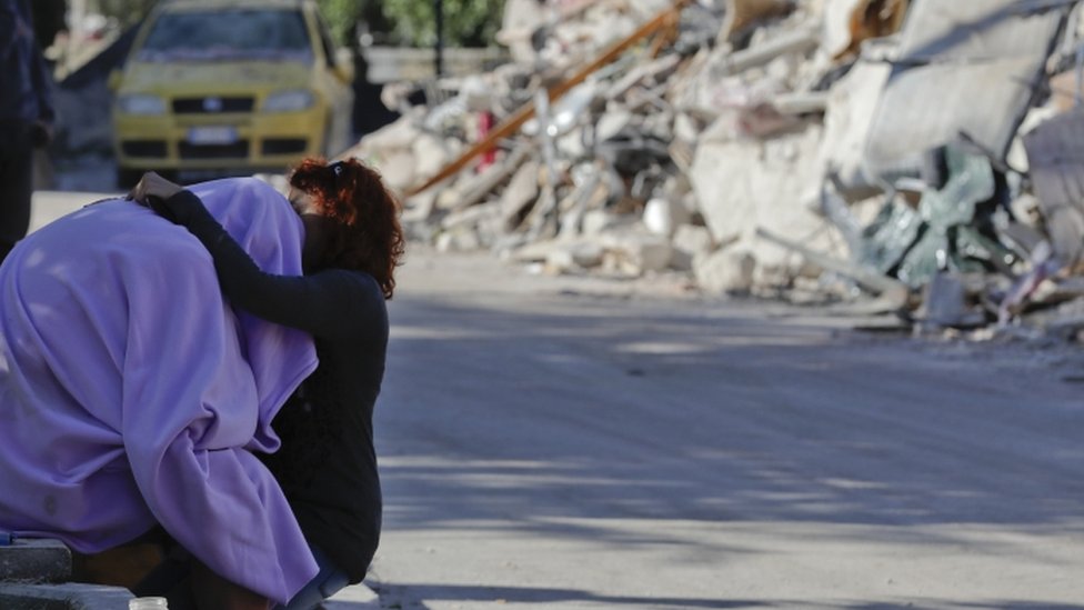Выжившие после землетрясения в Аматриче, 26 августа 2016 г.