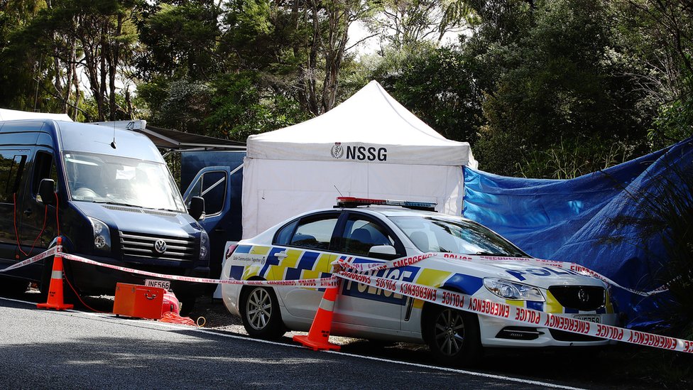 La escena donde se encontró el cuerpo de la turista británica Grace Millane, en un área boscosa de Waitakere Ranges, al oeste de Auckland