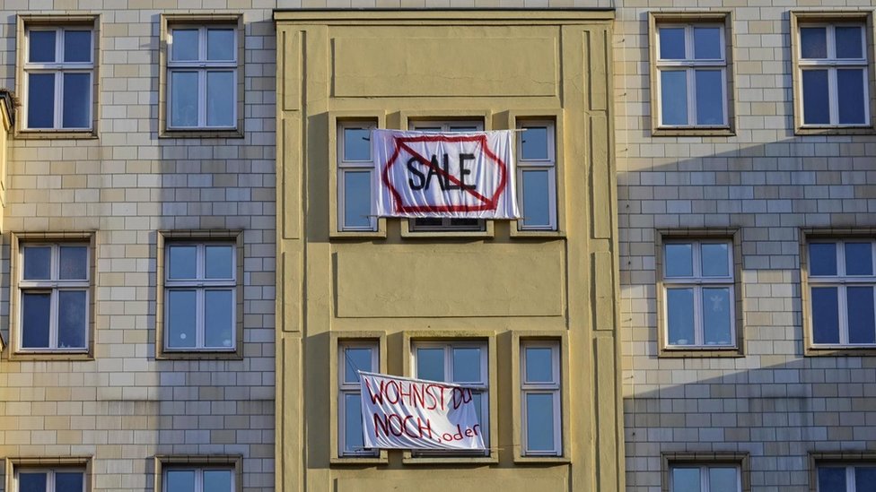 Protestas en casas de Berlín.