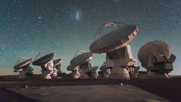 Antenas del radiotelescopio ALMA en Chile