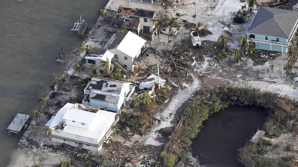 Aunque los daños fueron cuantiosos, los Cayos de Florida no resultaron afectados por Irma con la gravedad que se esperaba. Casas dañadas en los Cayos de Florida