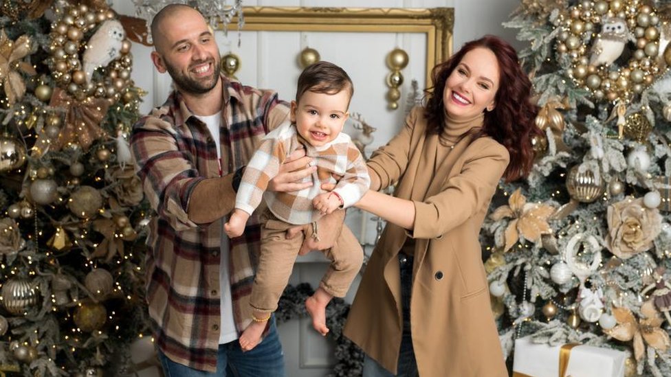 Boryana Andreeva Gramatikova with her family in Sofia, Bulgaria, 2023