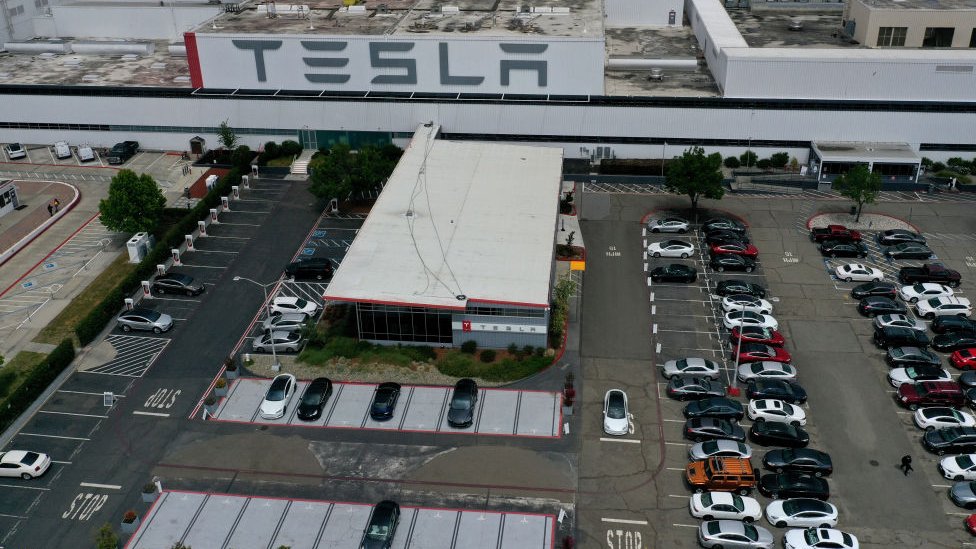 Fábrica de autos eléctricos Tesla.