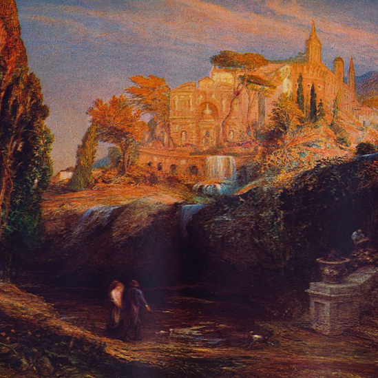 Oil painting depicting a scene from The Mysteries of Udolpho